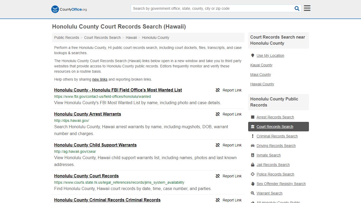 Honolulu County Court Records Search (Hawaii) - County Office